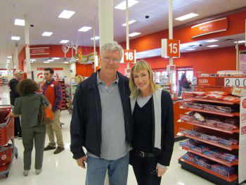 Holly buying supplies for NAMM 2012, with Geoff DAking of Daking Audio